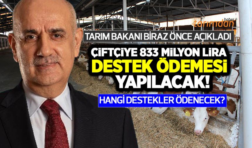 Tarım Bakanı Kirişçi açıkladı: Çiftçiye tarımsal destek ödemesi yapılacak! Peki hangi destekler ödenecek?