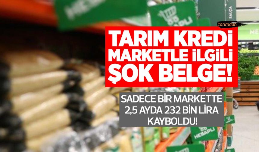 Tarım Kredi Marketlerle ilgili şok belge! Sadece bir markette 2,5 ayda 232 bin lira kayboldu!