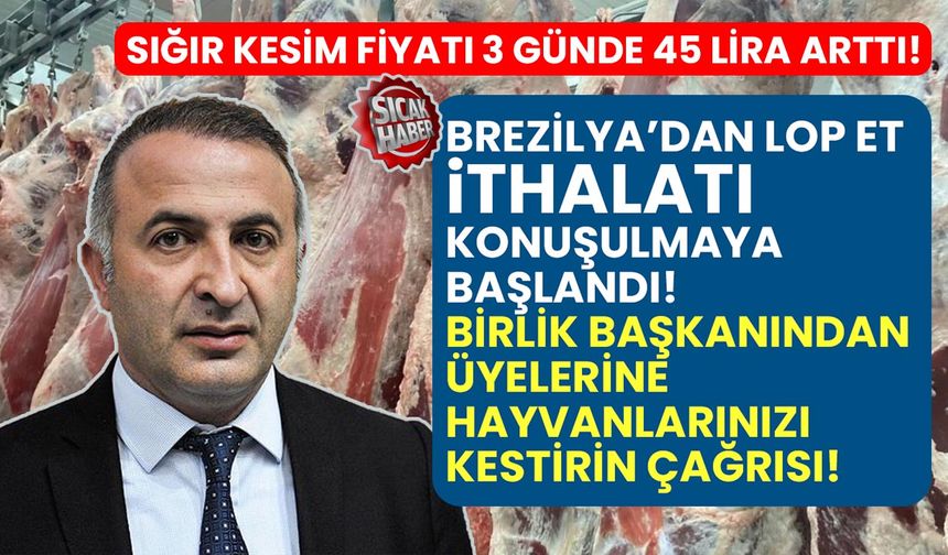 Birlik Başkanından üyelerine kesimliğe gelen hayvanlarınızı kestirin çağrısı!