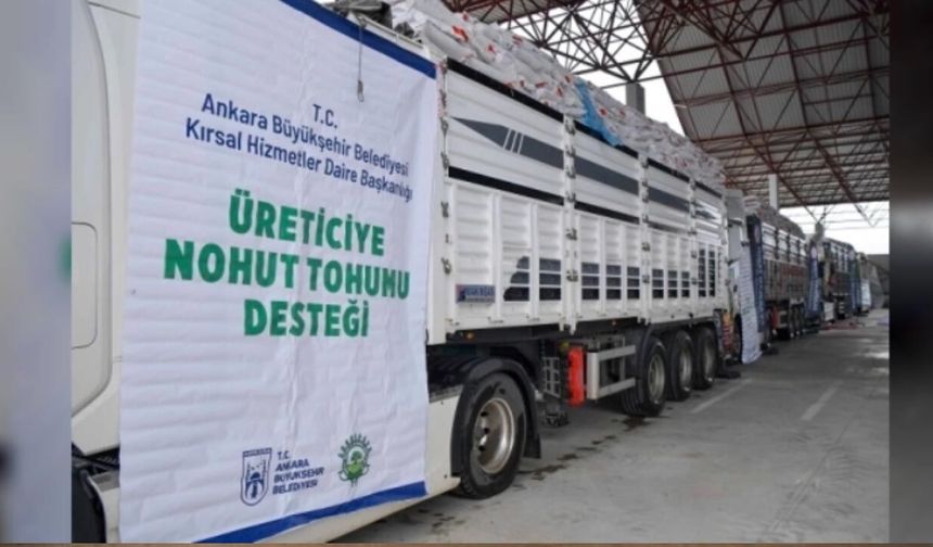 Başkent’te çiftçilere 1,5 milyon kiloluk nohut tohumu desteği