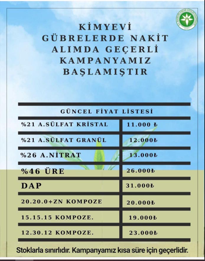 Gübre Fiyat Listesi-2