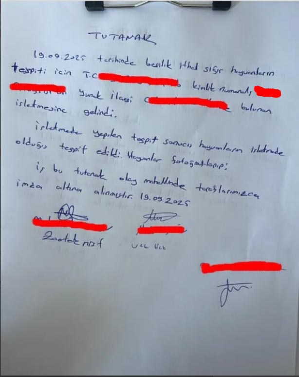 Çiftçi Ceza Tutanak