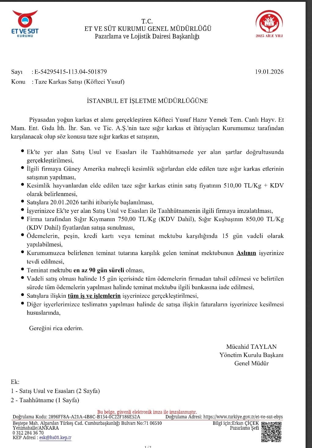 Esk Köfteci Yusuf Anlaşma