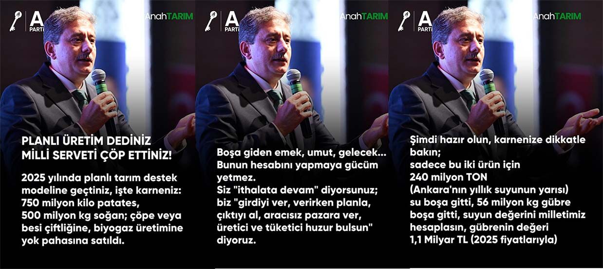 Hasan Hüseyin Demiröz Tarım Bakanlığı Planlı Üretim Tepkisi
