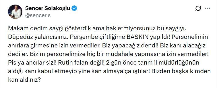 Sencer Solakoglu Ciftlik Baskini