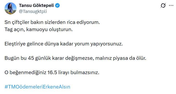 Tmo Hububat Odemeler Erkene Alinsin