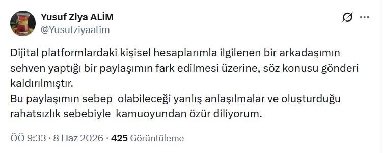Yusuf Ziya Alim Sütsüz Aciklamasi