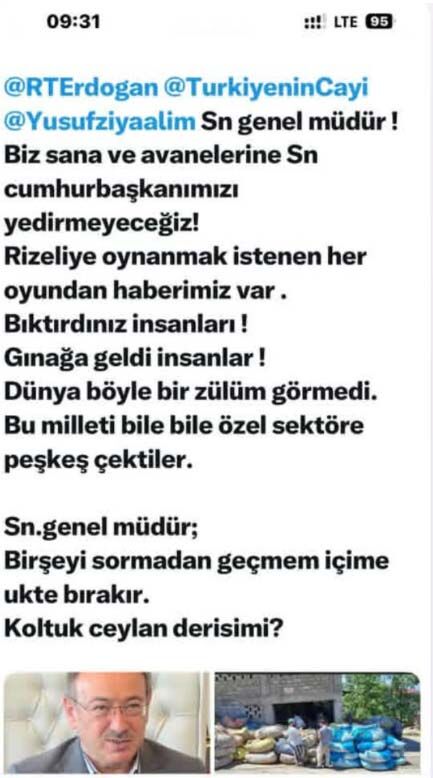 Caykur Ciftci Genel Mudur Paylasimi